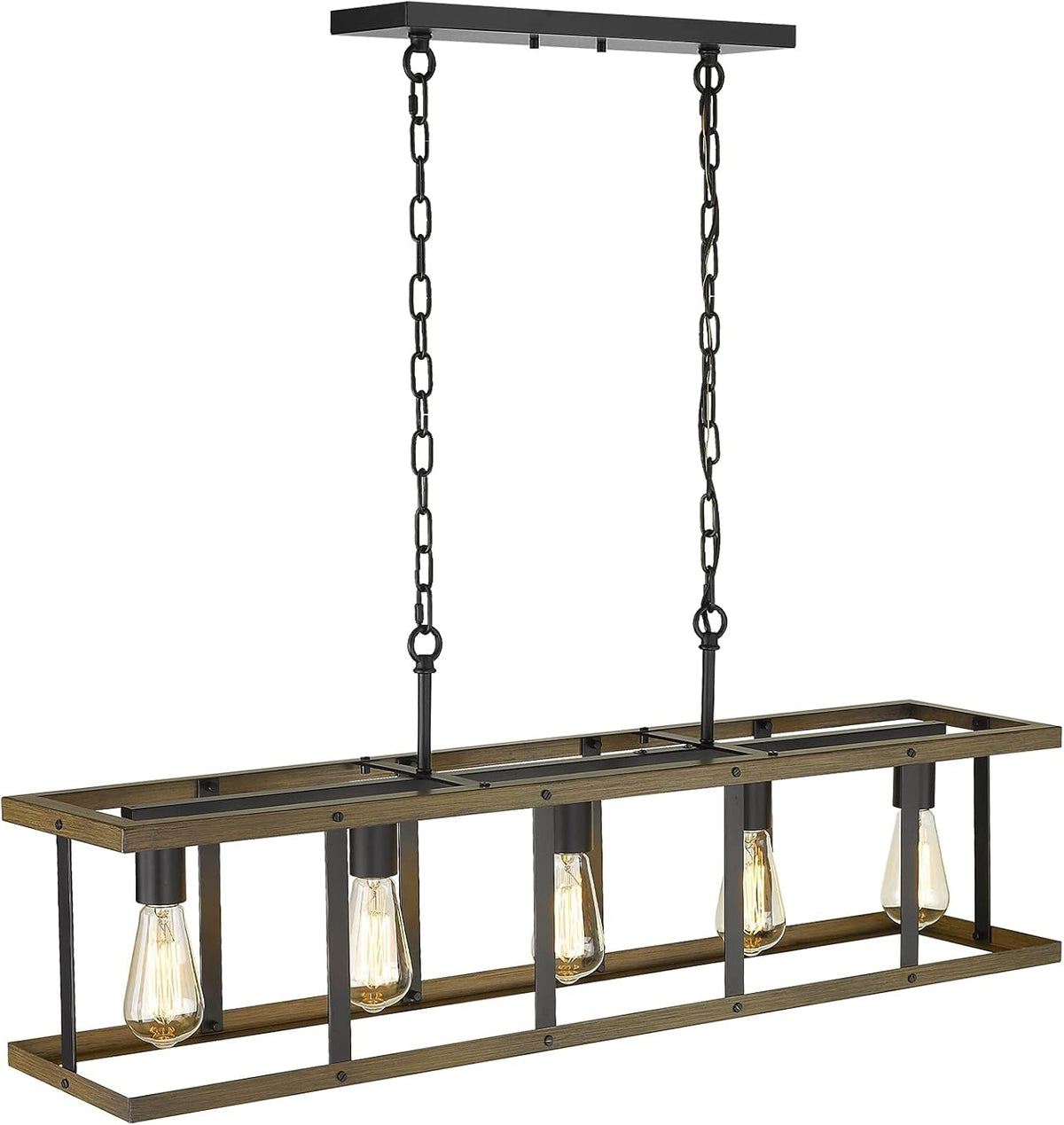 5 Light Farmhouse Linear Chandelier