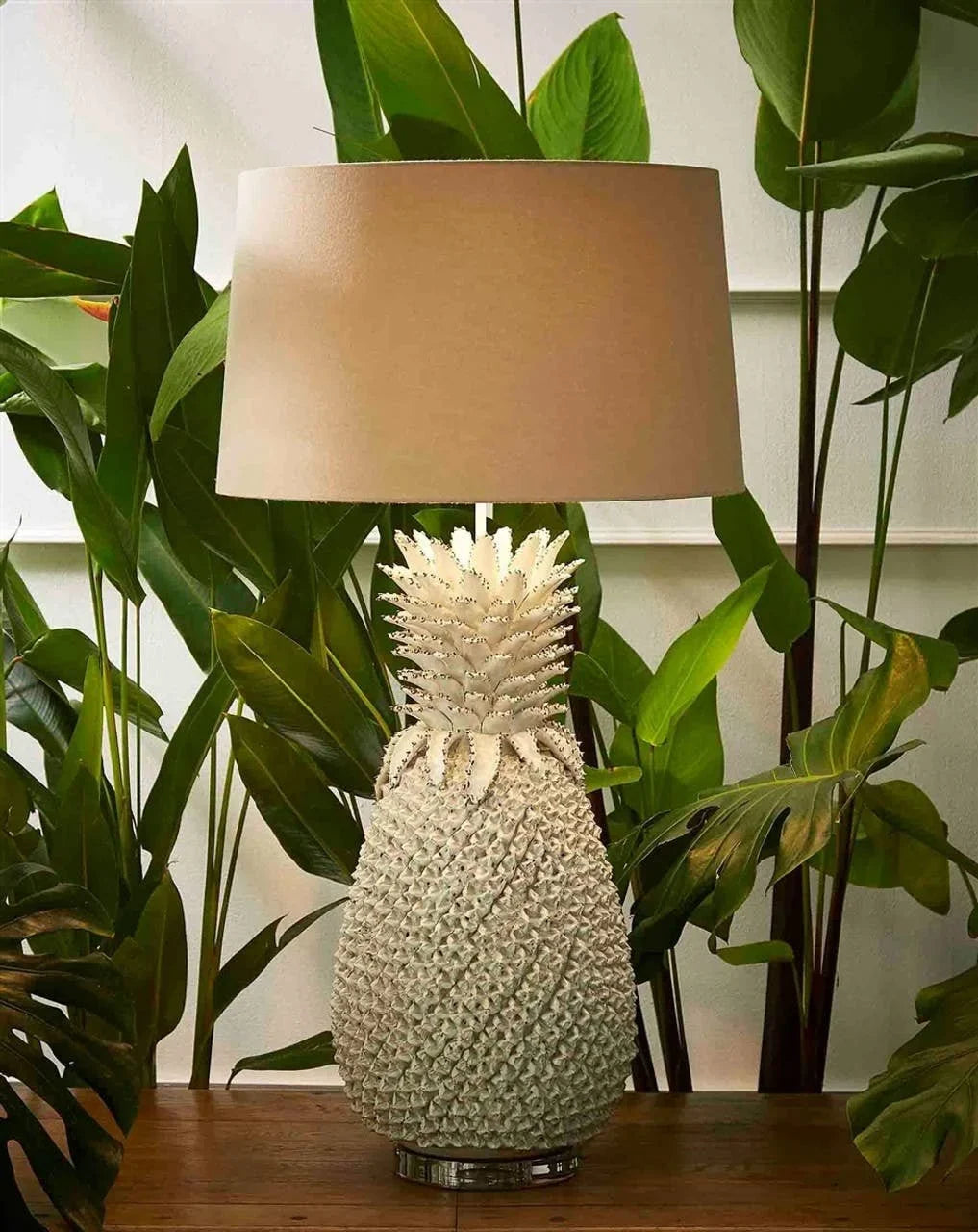 Handcrafted Luna Sea Anemone Ceramic Table Lamp with White Shade