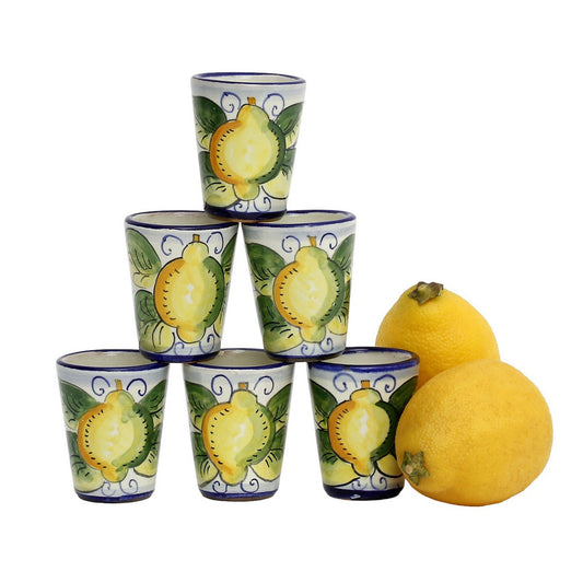 LIMONCELLO: Bicchierini da shot per Limoncello da 60 ml. (Set da sei.)
