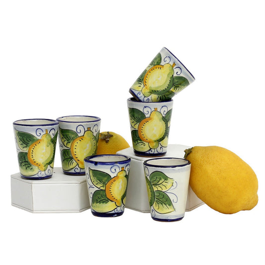 LIMONCELLO: Bicchierini da shot per Limoncello da 60 ml. (Set da sei.)