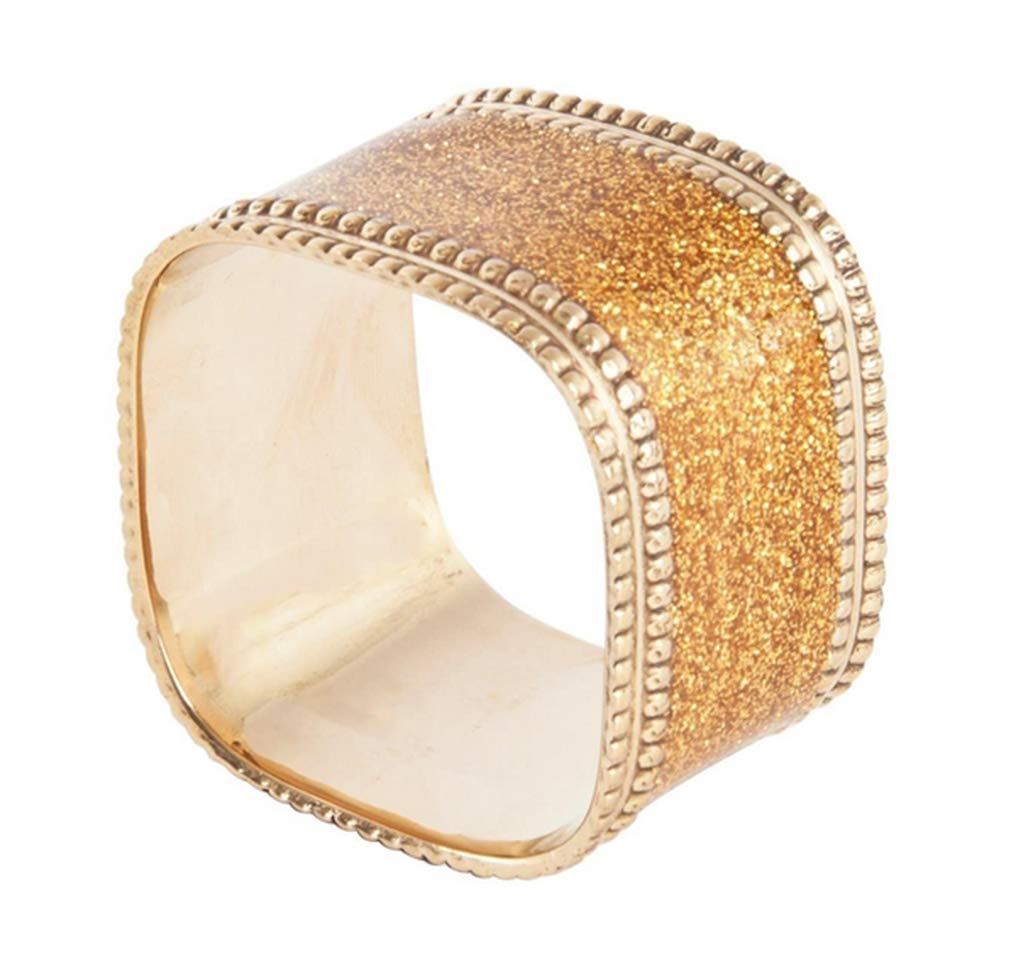 Sparkling Square Design Napkin Rings