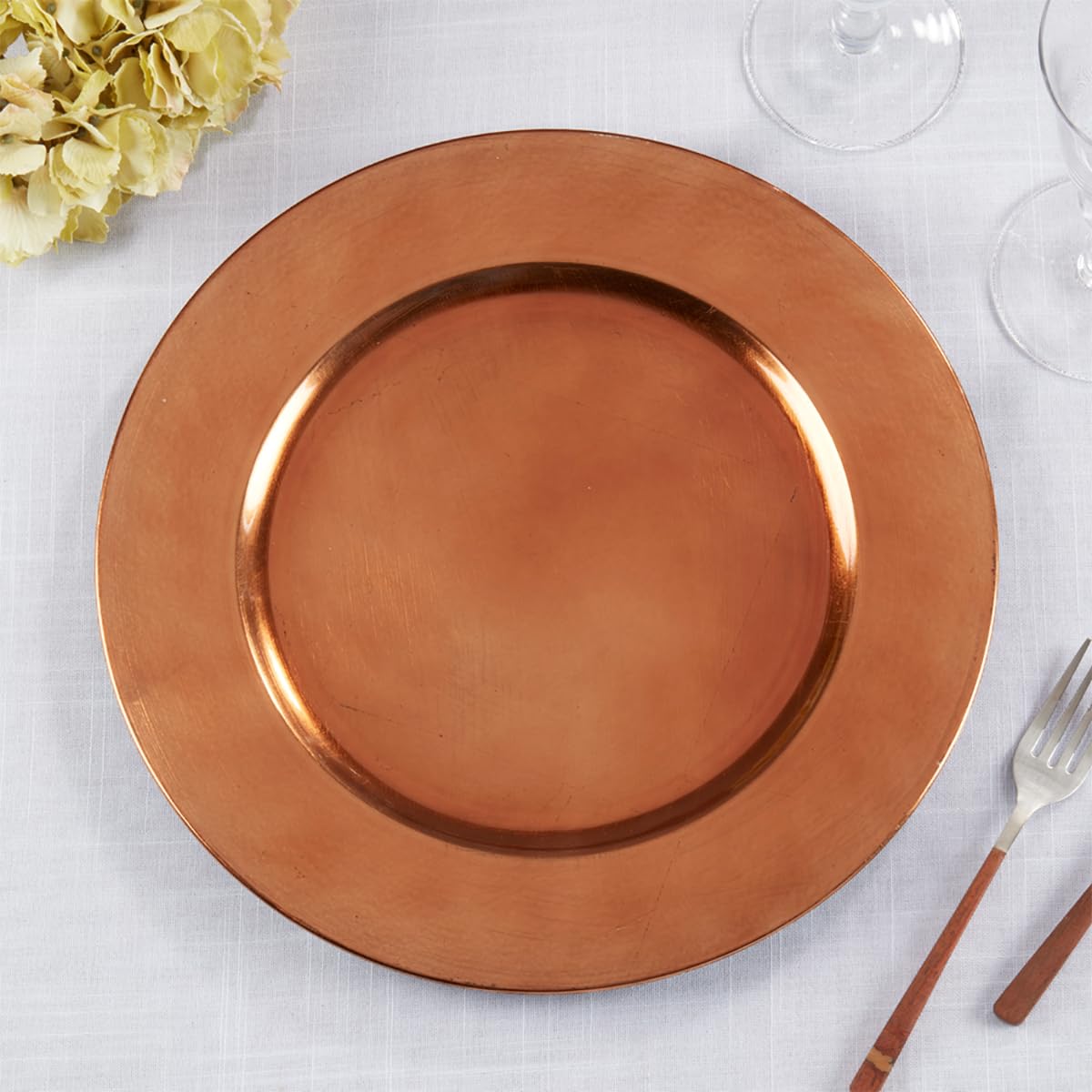 Fennco Styles Classic Rustic Deisgn Holiday Decorative Charger Plates 13" Round, Set of 4