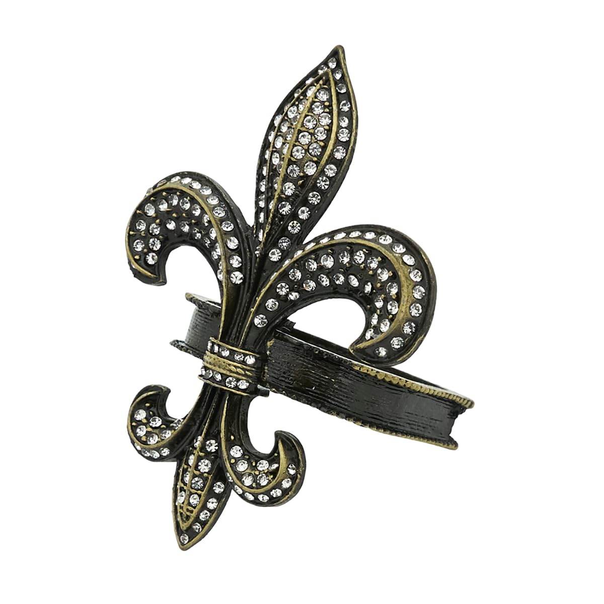 Bejeweled Fleur De Lis Metal Napkin Rings