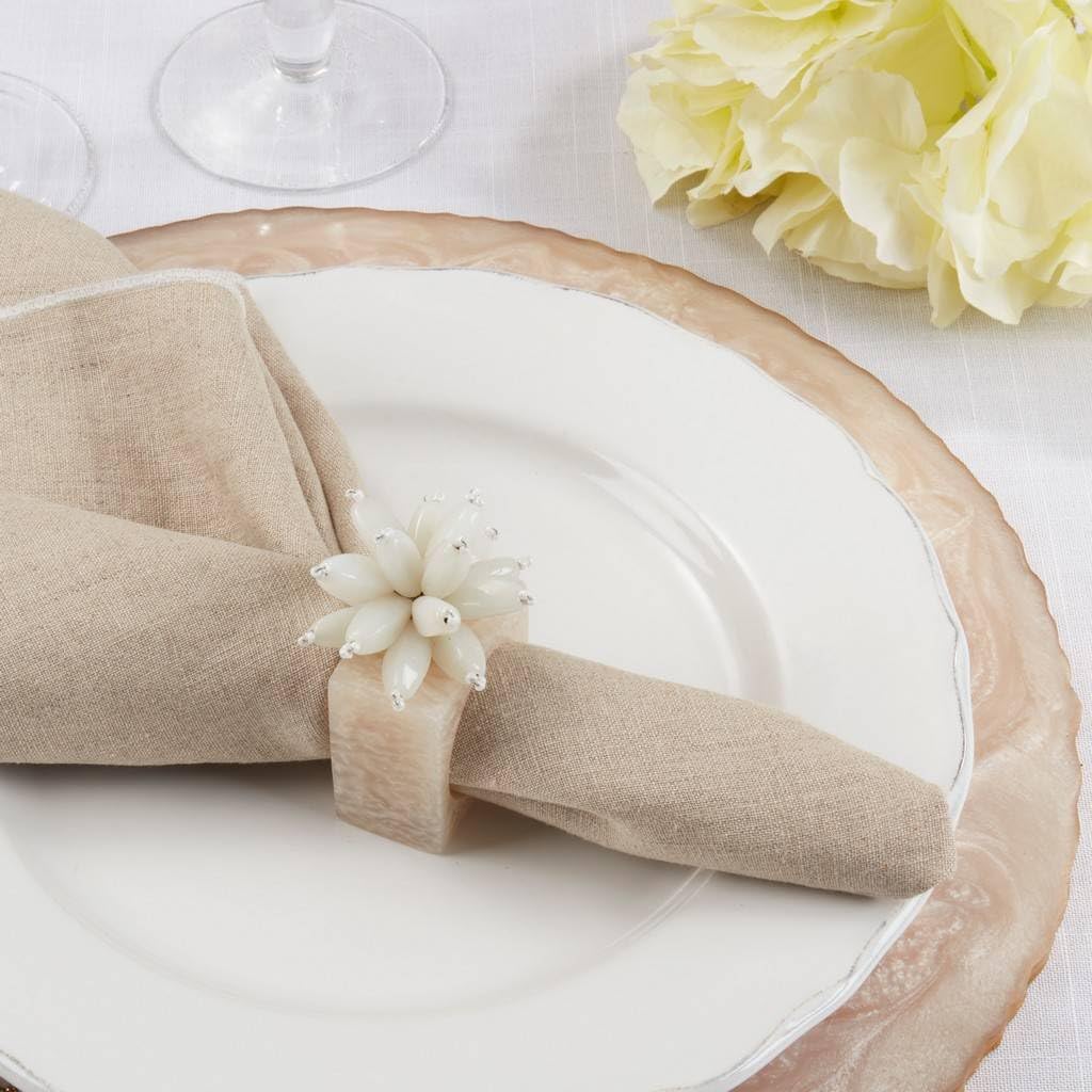Beaded Enchanted Bloom Resin Napkin Rings
