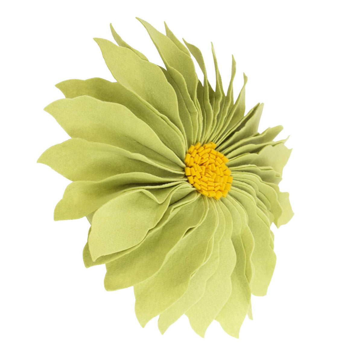 Fennco Styles Handmade Garden 3D Sunflower Decorative Filled Throw Pillow 13" Round - Gold Floral Pillow for Couch, Living Room and Bedroom Décor
