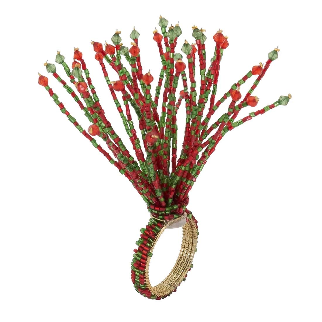 Hand Beaded Spray Design Decorative Napkin Rings