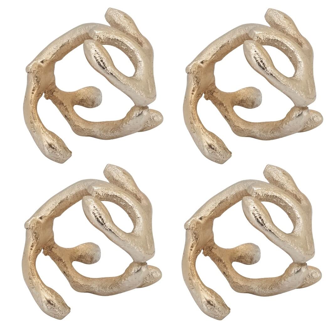 Modern Twigs Aluminum Napkin Rings