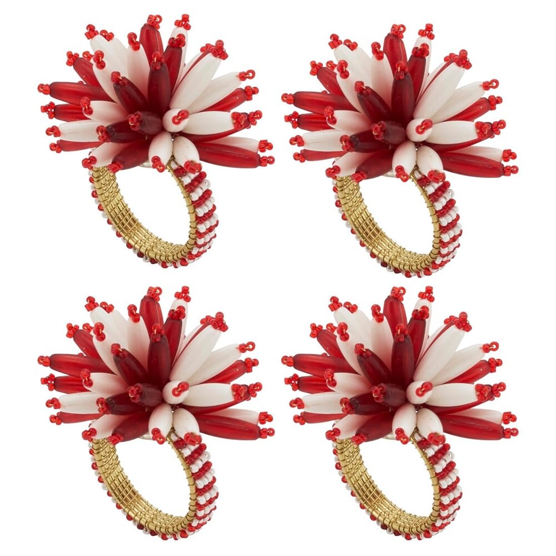 Hand Beaded Bouquet Holiday Napkin Rings