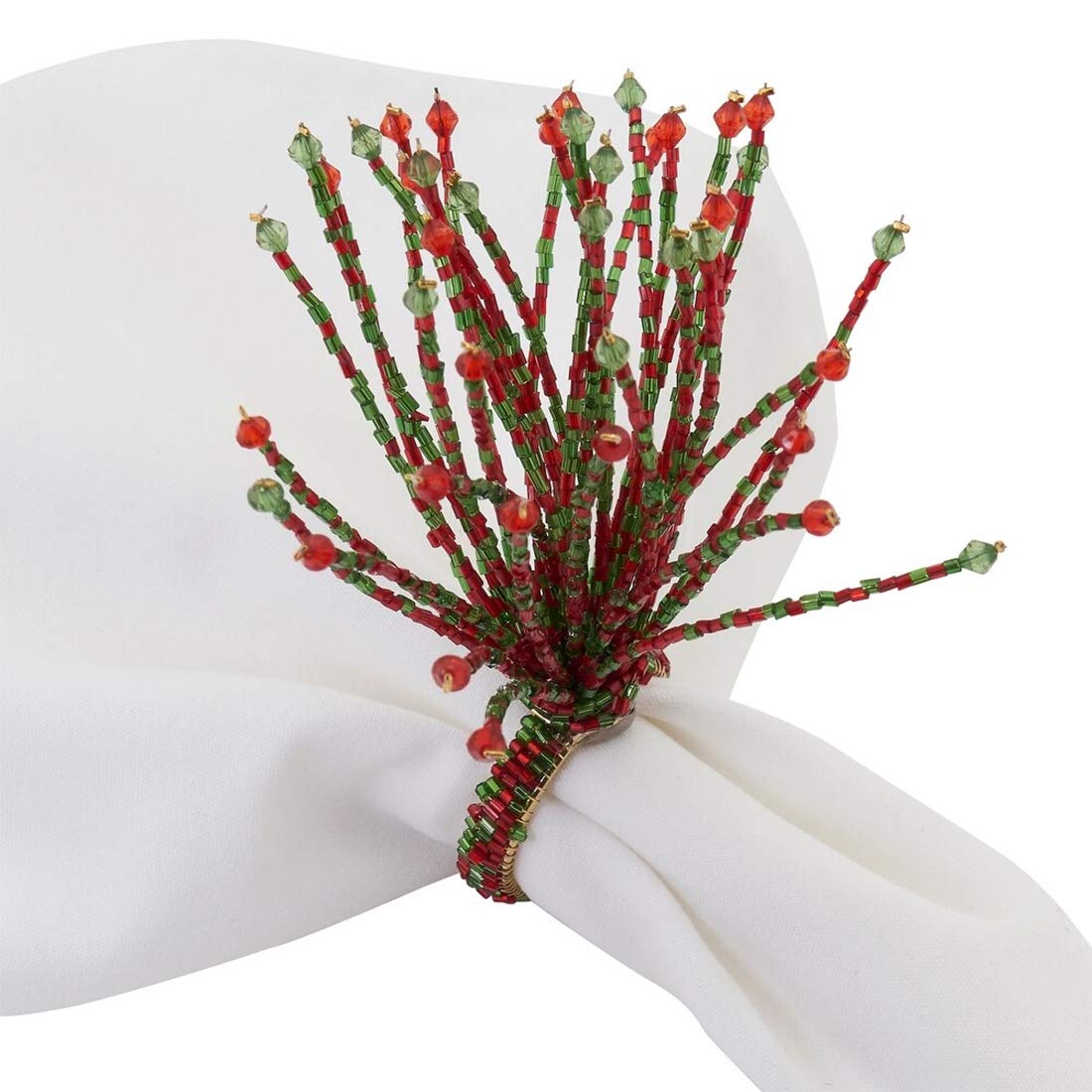 Hand Beaded Spray Design Decorative Napkin Rings