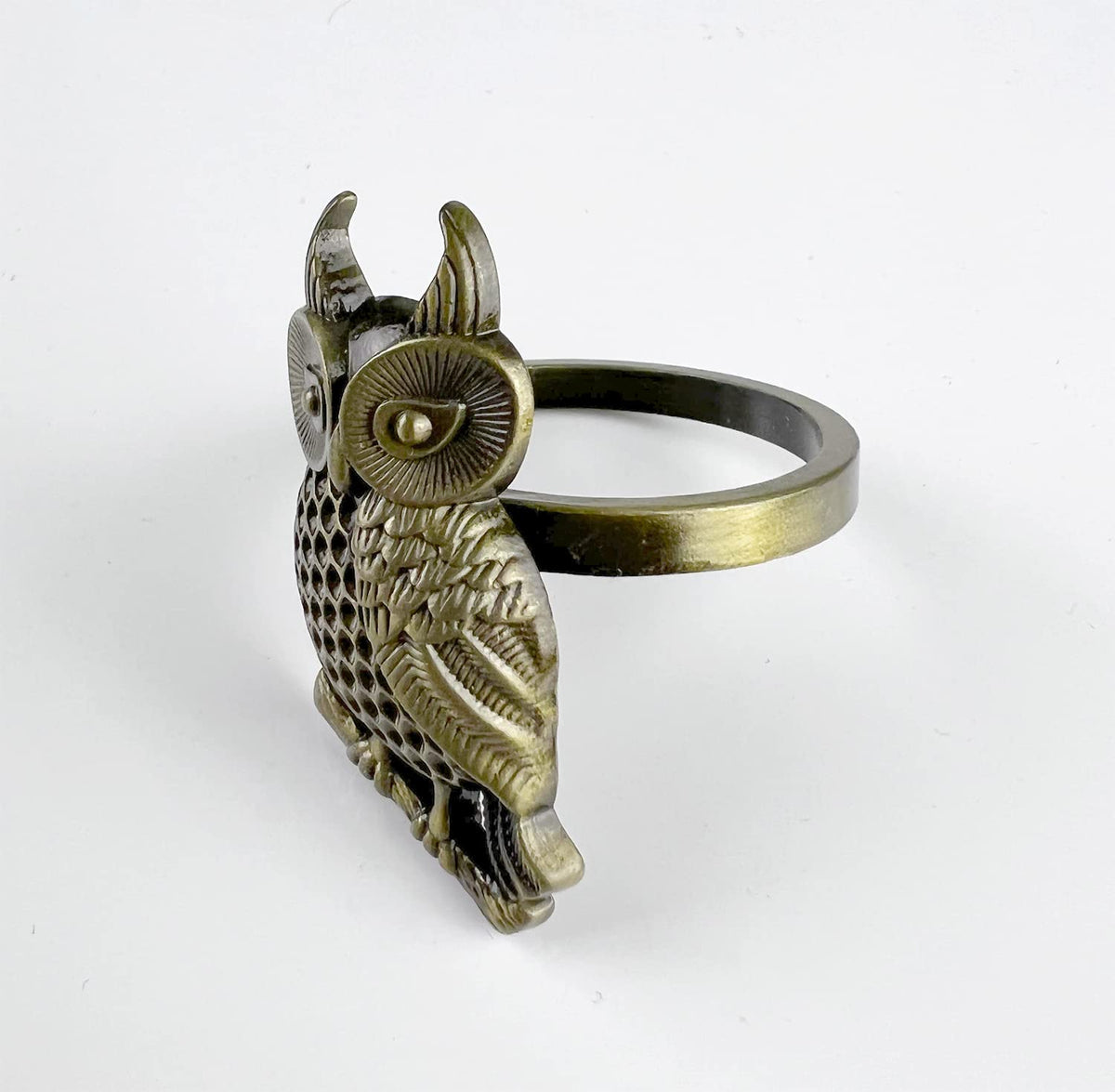 Perched Owl Metal Napkin Rings