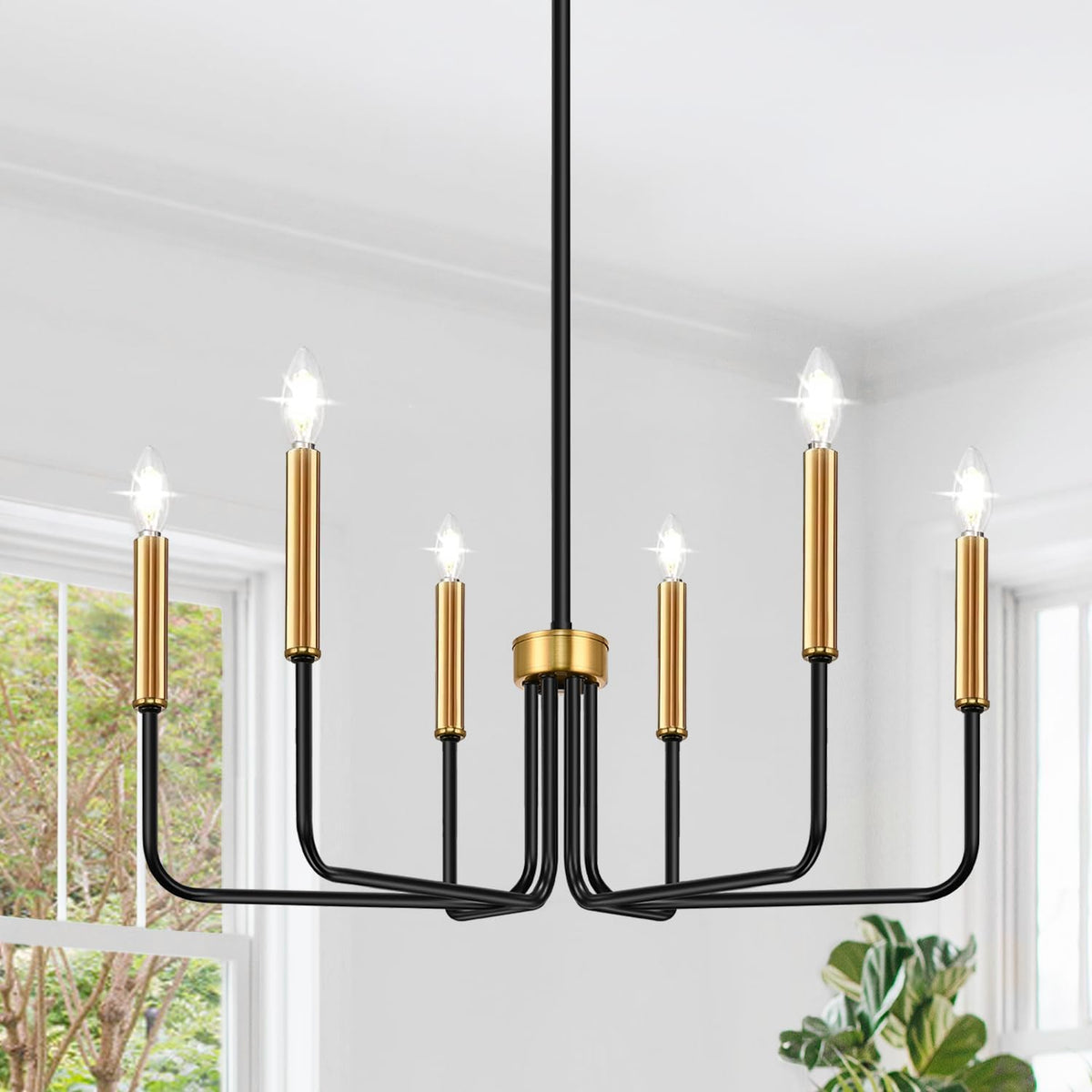 Farmhouse Hanging Candle Chandelier (No Assembly)