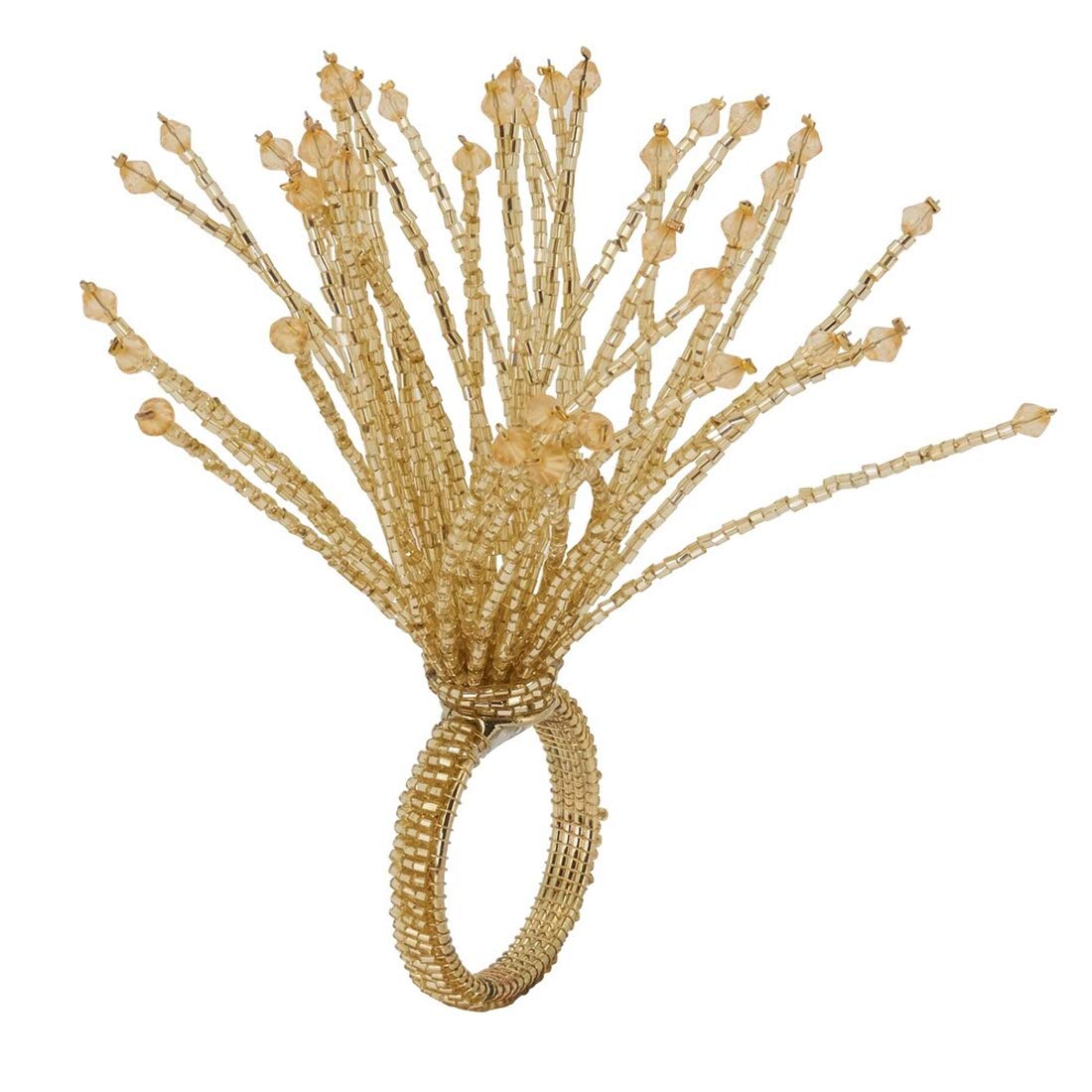 Hand Beaded Spray Design Decorative Napkin Rings