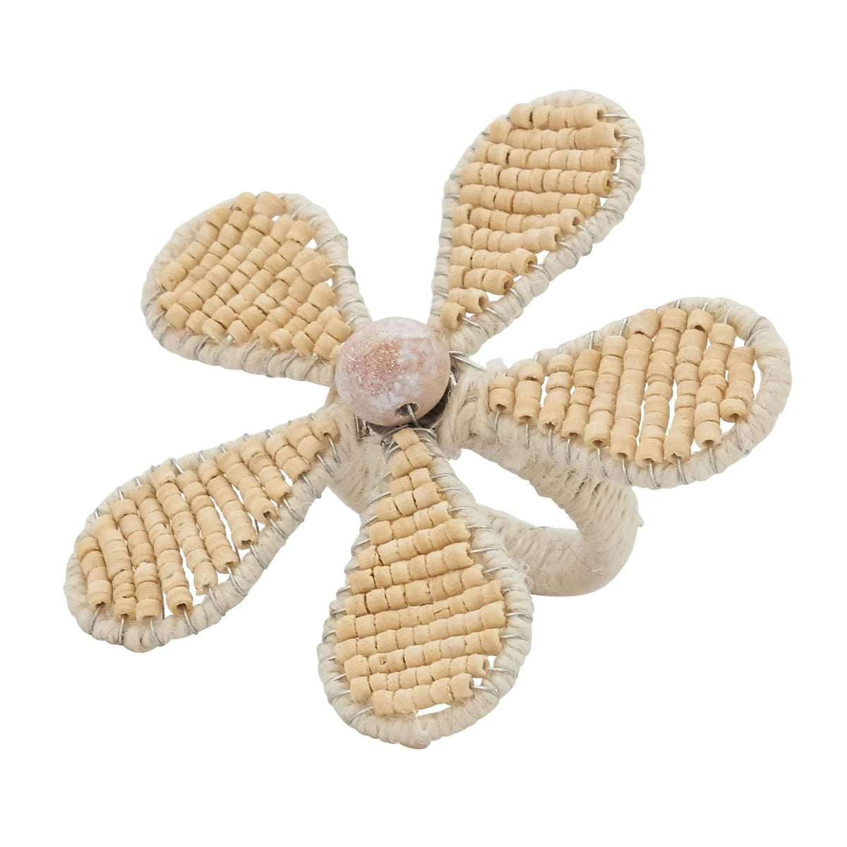 Hand Beaded Flower Decorative Napkin Rings