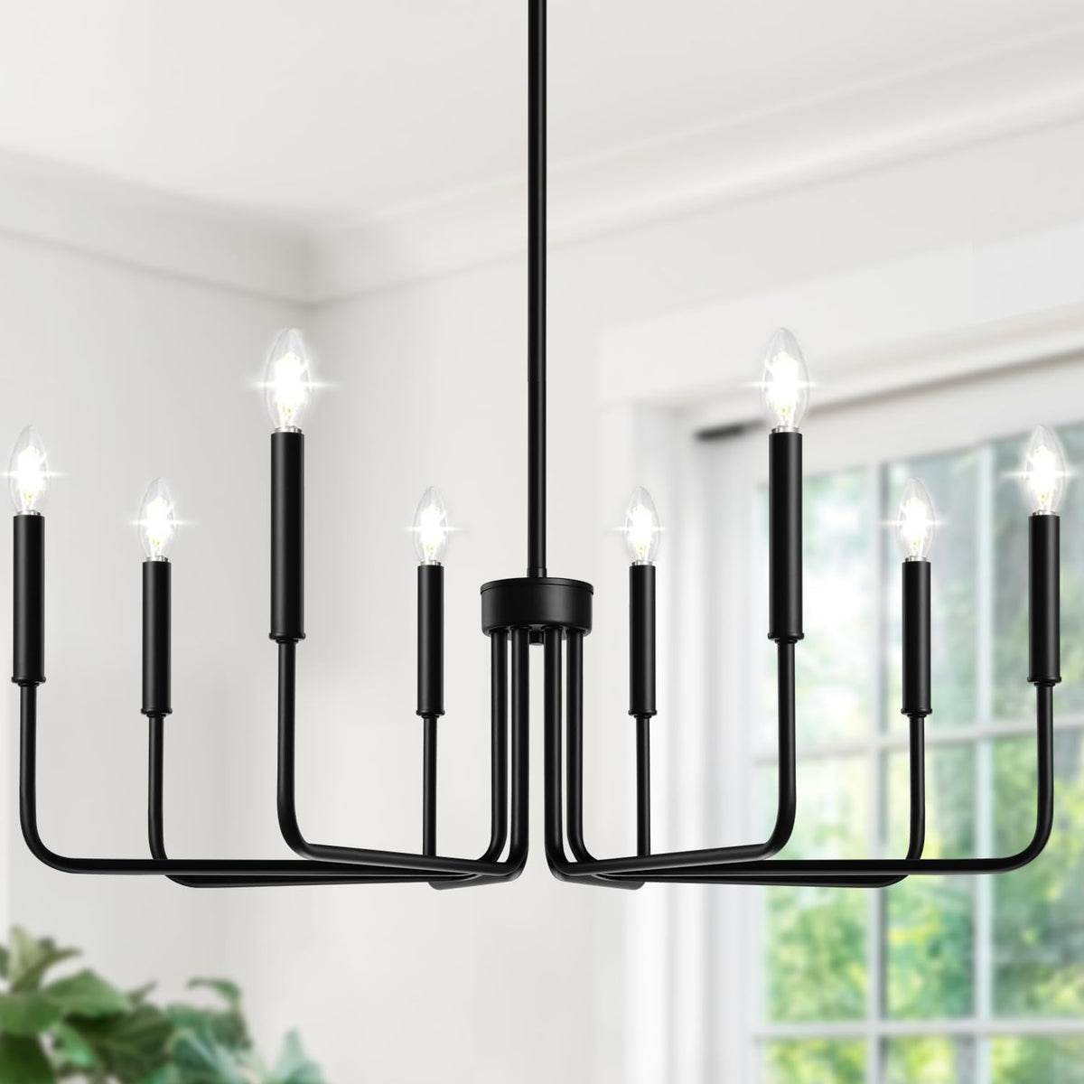 Farmhouse Hanging Candle Chandelier (No Assembly)