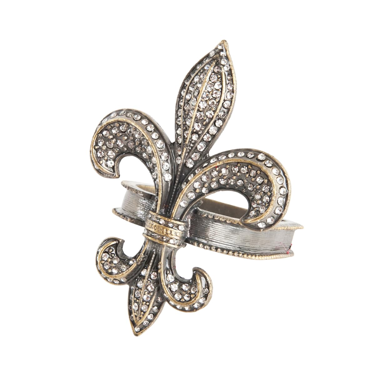 Bejeweled Fleur De Lis Metal Napkin Rings