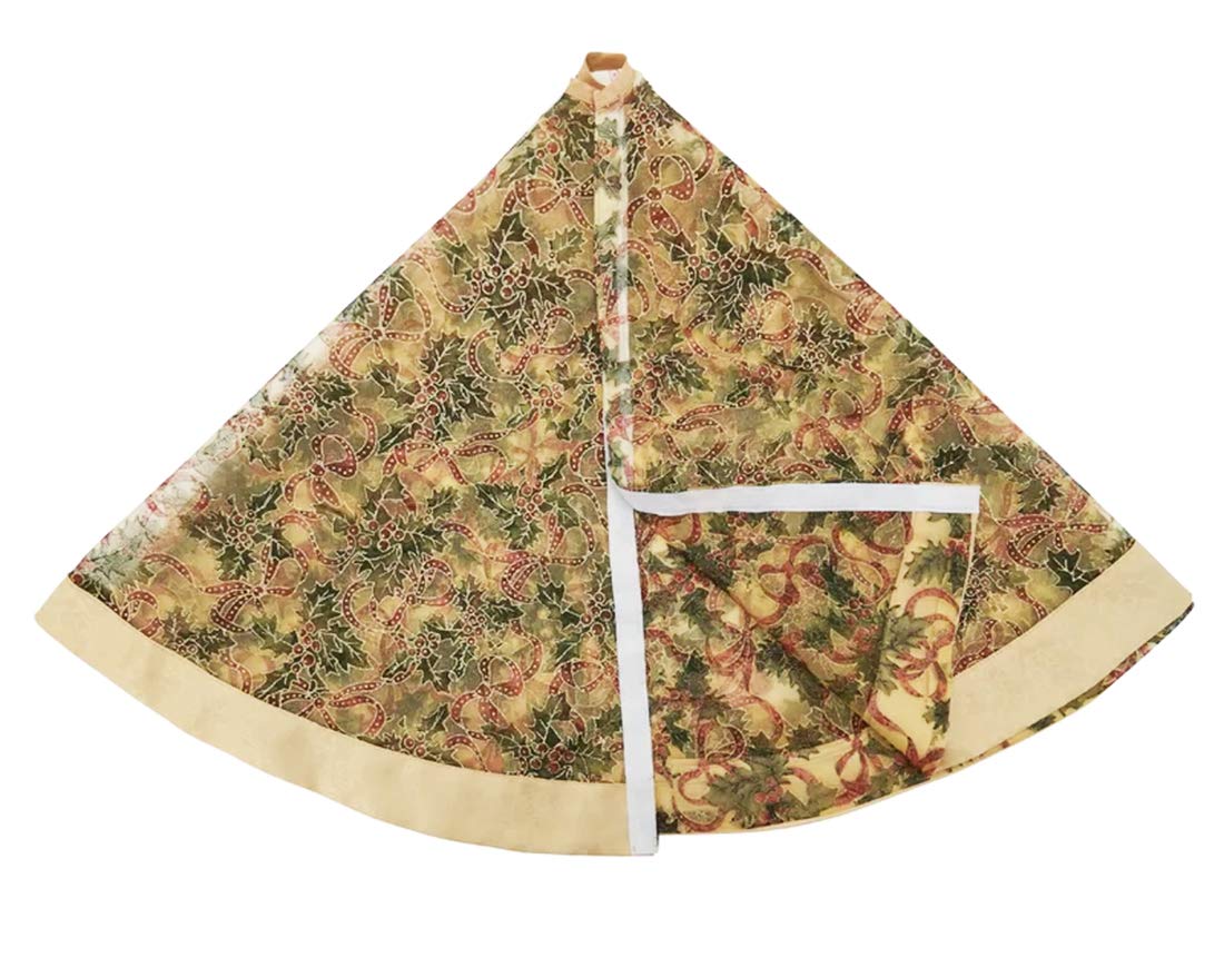 Gold Accent Christmas Holiday Tree Skirt (48")