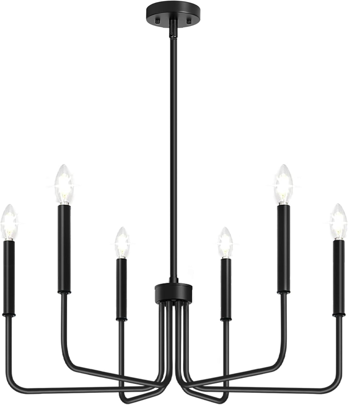 Farmhouse Hanging Candle Chandelier (No Assembly)