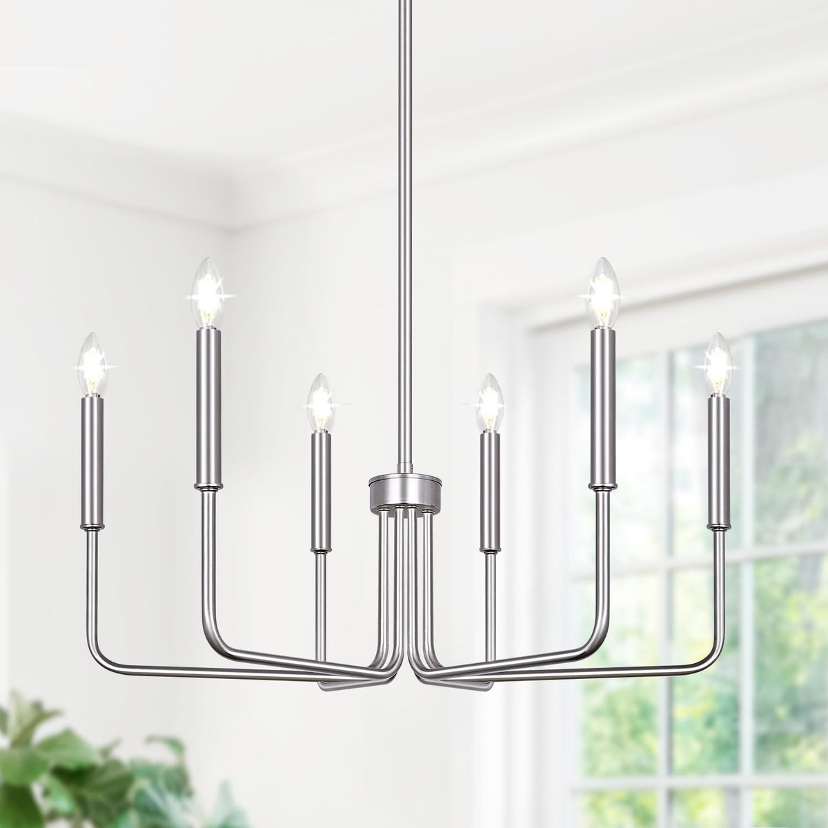 Farmhouse Hanging Candle Chandelier (No Assembly)