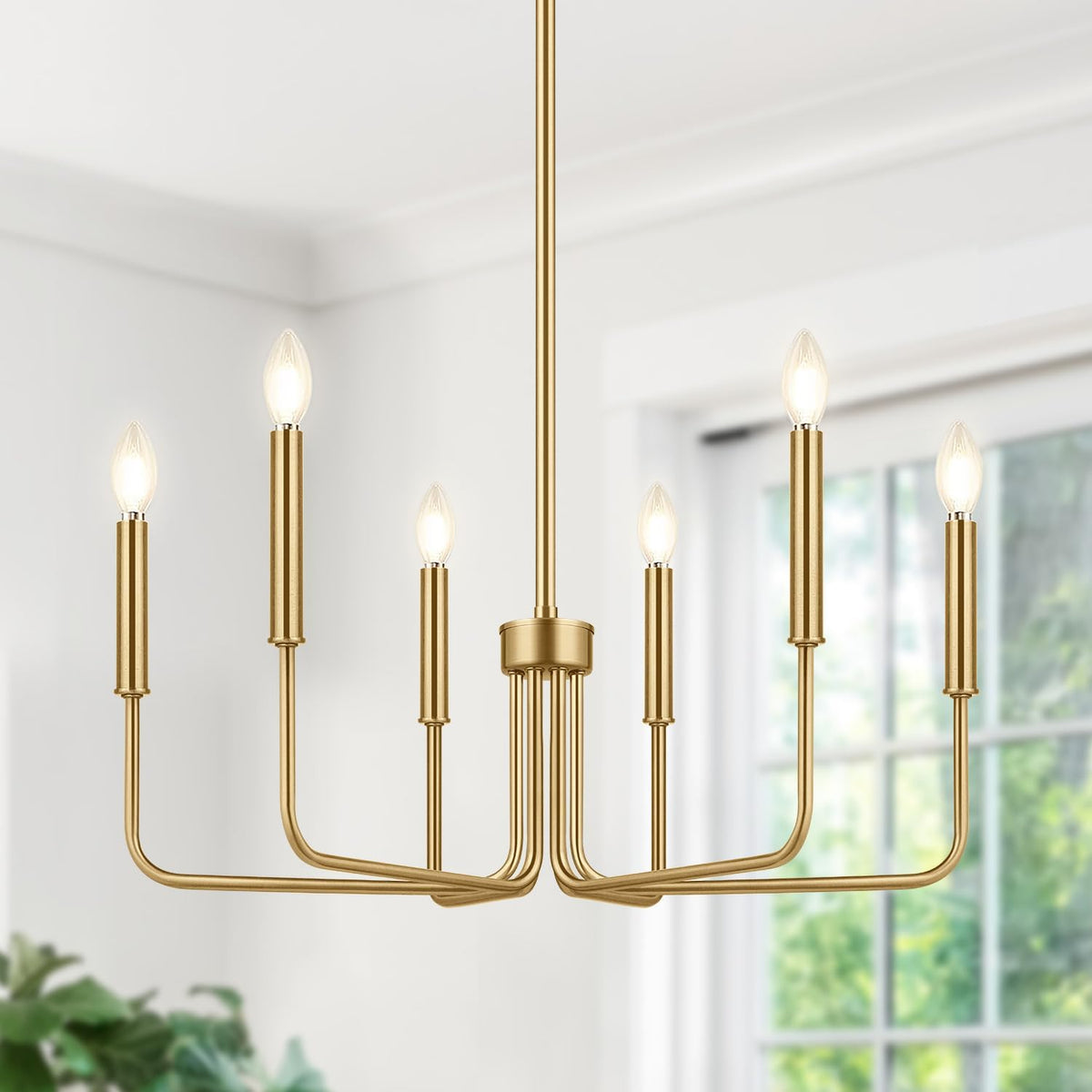 Farmhouse Hanging Candle Chandelier (No Assembly)