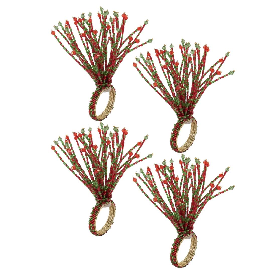 Hand Beaded Spray Design Decorative Napkin Rings