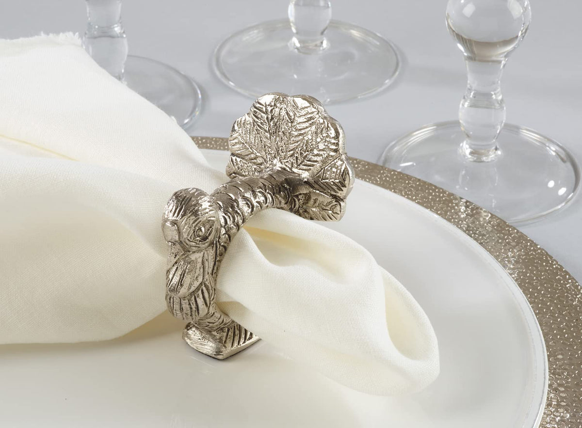 Turkey Design Aluminum Decorative Napkin Rings