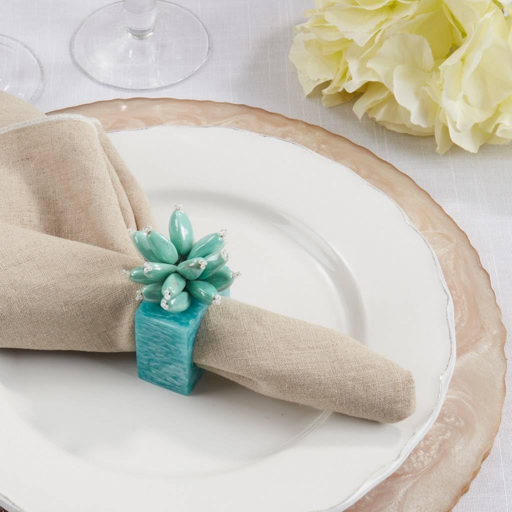 Beaded Enchanted Bloom Resin Napkin Rings