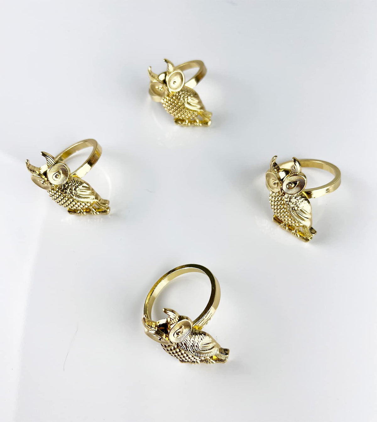 Perched Owl Metal Napkin Rings