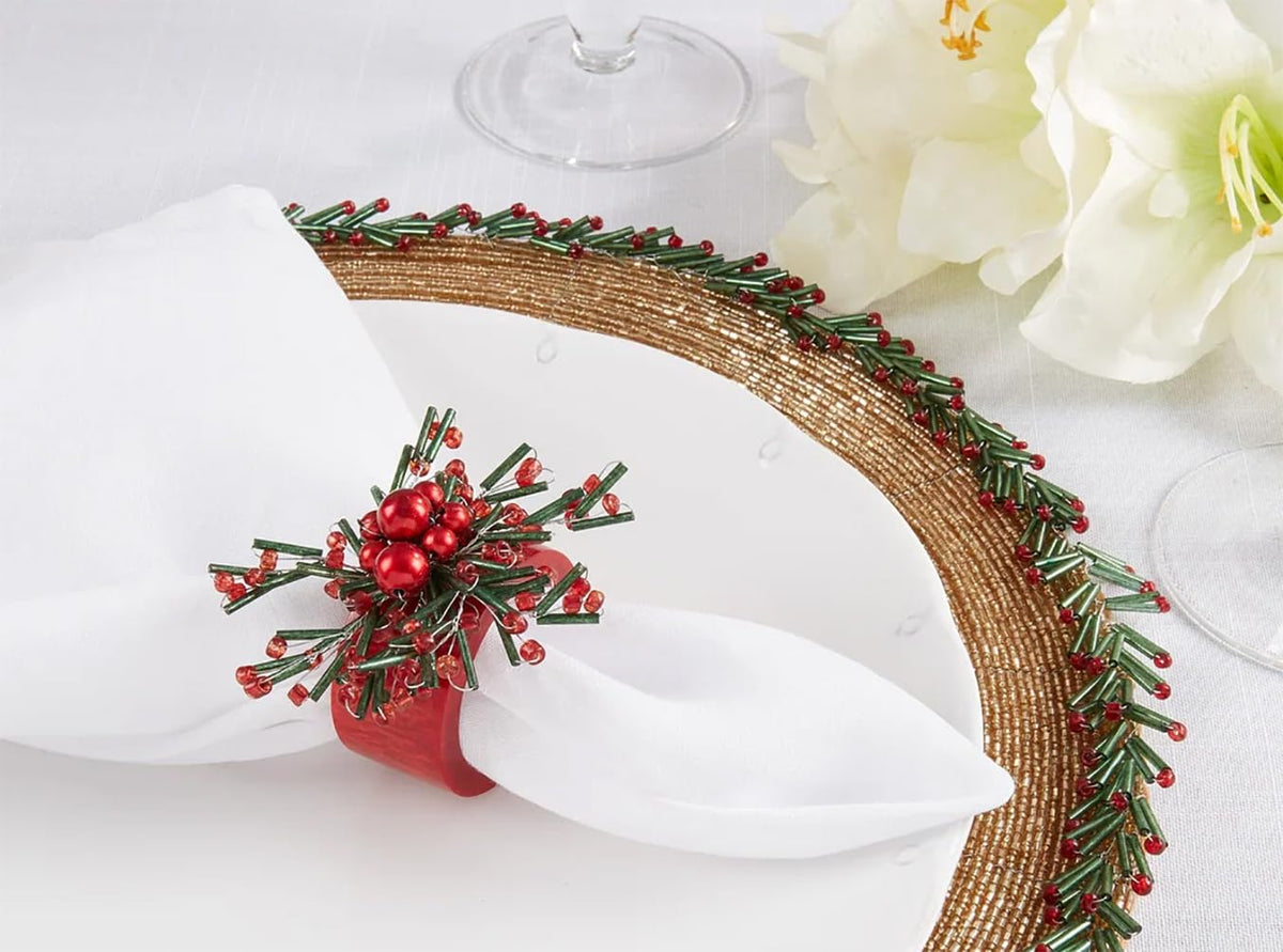 Finery Beaded Holiday Napkin Rings