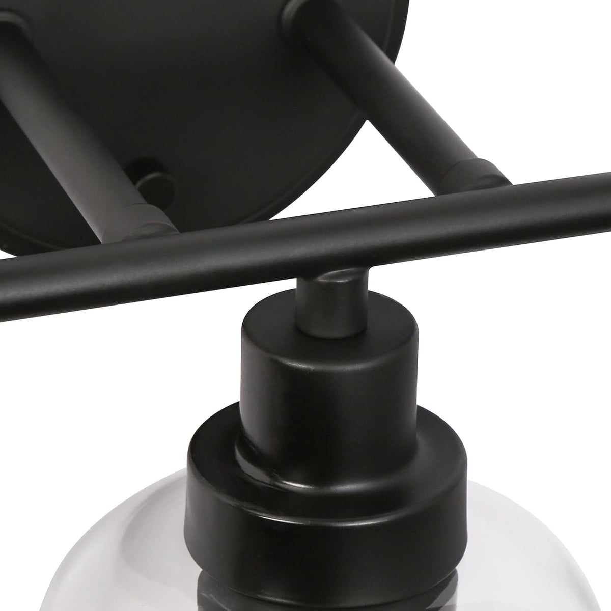 3-Light Black Vanity Light with Clear Glass Shade