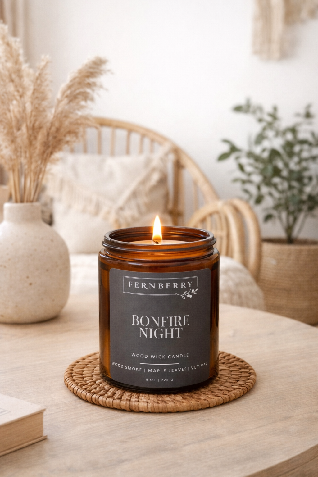 Bonfire Night- 8oz Wood Wick Candle