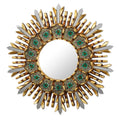 Cusco Meadow Reverse-Painted Glass Wall Mirror with Bronze Leaf Accents
