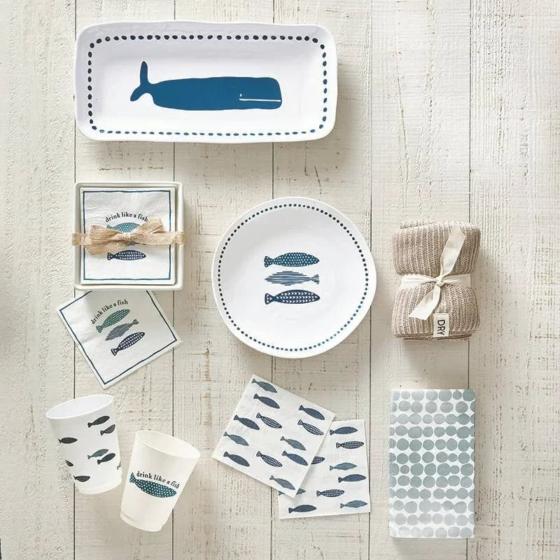 Coastal Fish Melamine Appetizer Plate