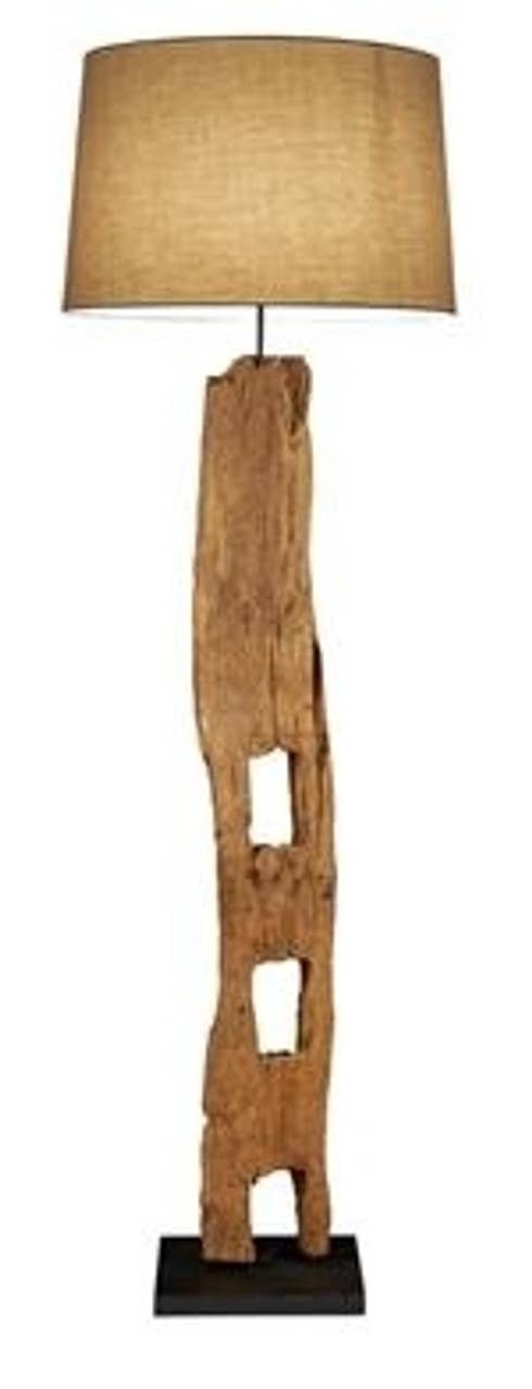 Rustic Reclaimed Teak Farm Post Floor Lamp