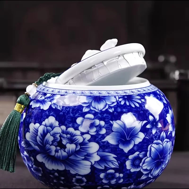 Ruyi and Peony Chinoiserie Porcelain Jar