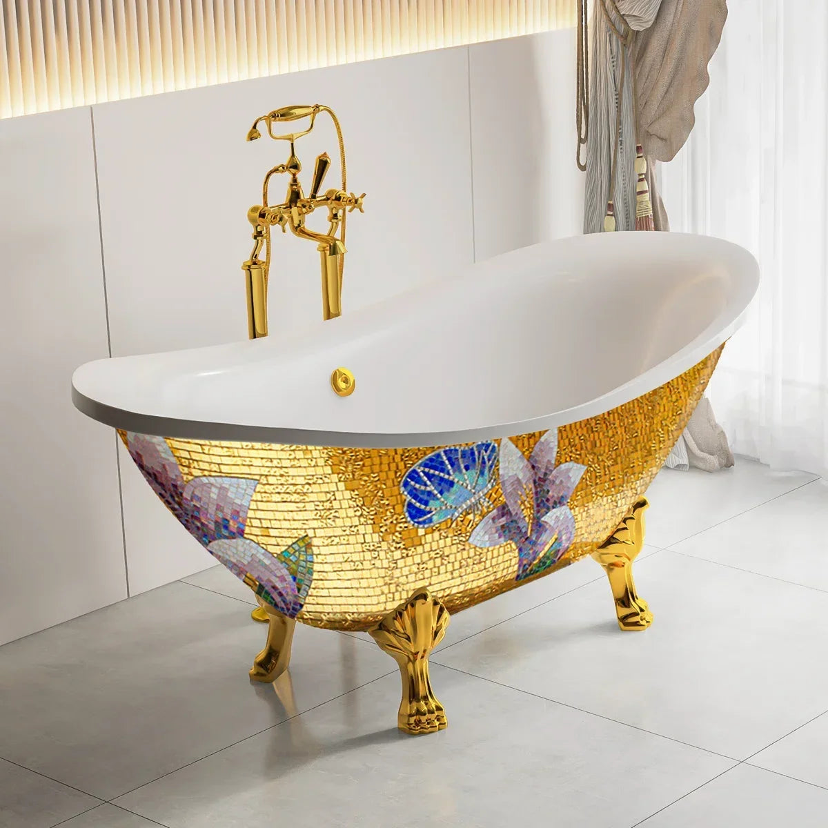 Modern Luxury Oval Freestanding Clawfoot Soaking Tub – Eco-Friendly Acrylic Design