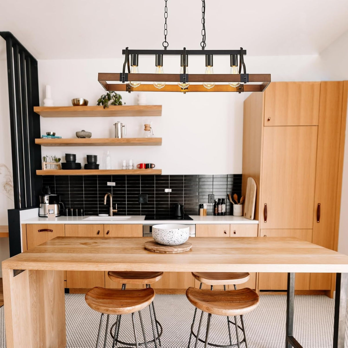 Farmhouse 5-Light Linear Chandelier