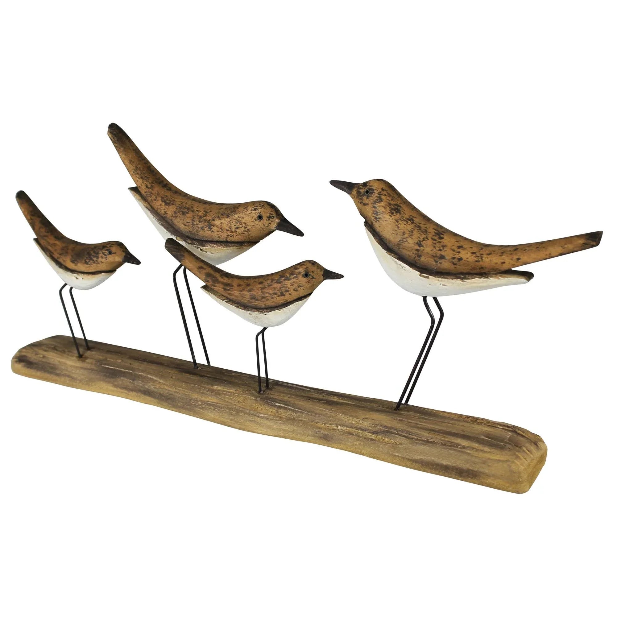 HomArt Tunis Birds Hand-Carved Kiri Wood Figurine Set