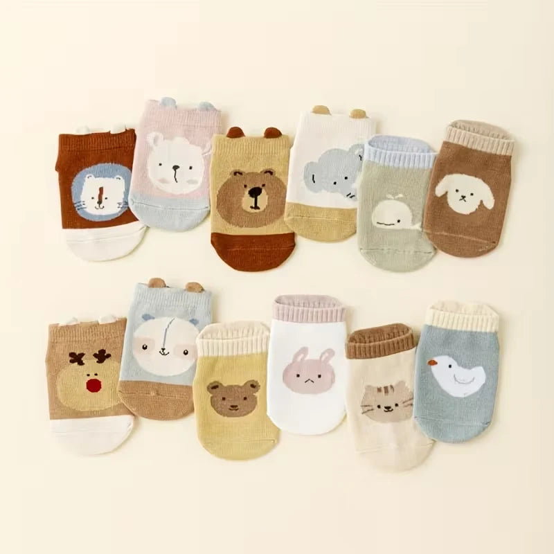Tiny Treads Non-Slip Animal Socks (0–1 Year)