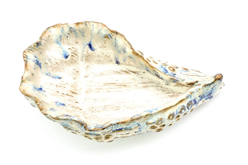 Handcrafted Oyster-Inspired Purple Ceramic Trinket Dish