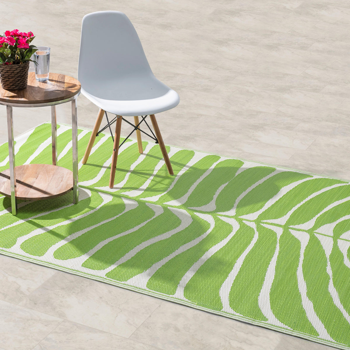 Hilo - Green Floral Outdoor Rug for Patio