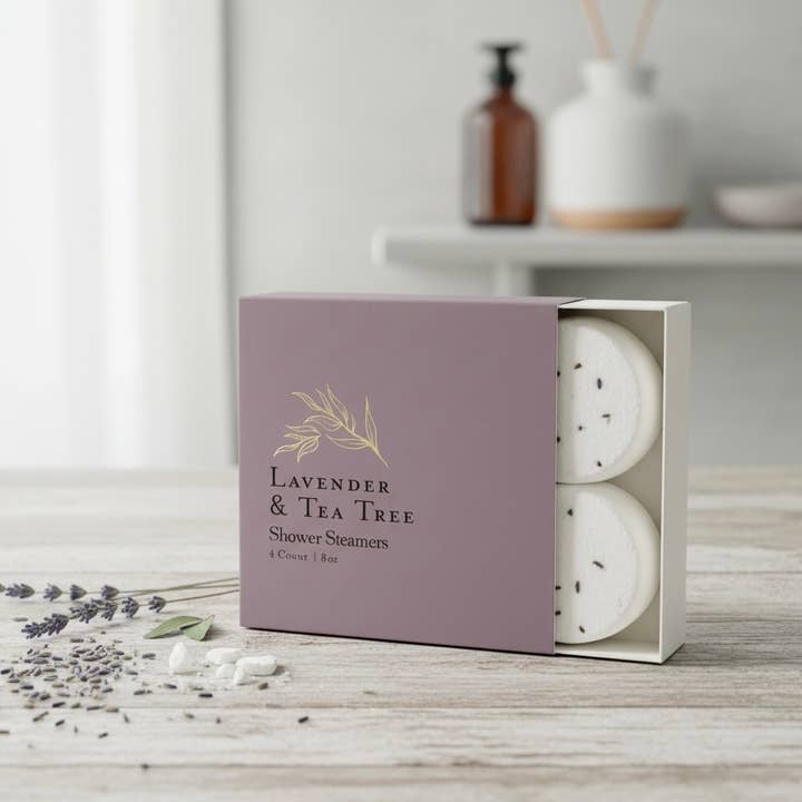 Lavender & Tea Tree Shower Steamer Gift Set Woodsy Homelife 226.8 g