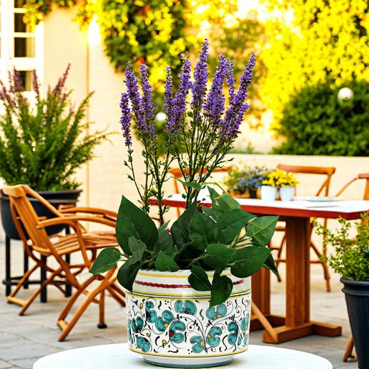 COQ VERT D'ORVIETO : Cache-pot cylindrique (Petit modèle)