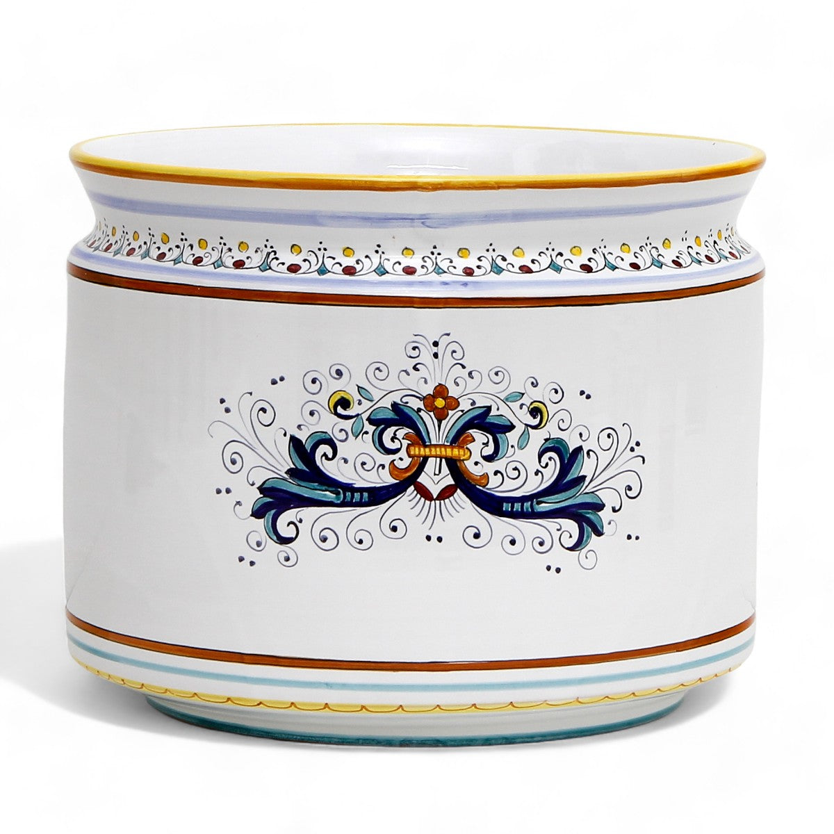 RICCO DERUTA DELUXE: Cylindrical Cover Pot Ricco Deruta Design - Cachepot Planter (Large)