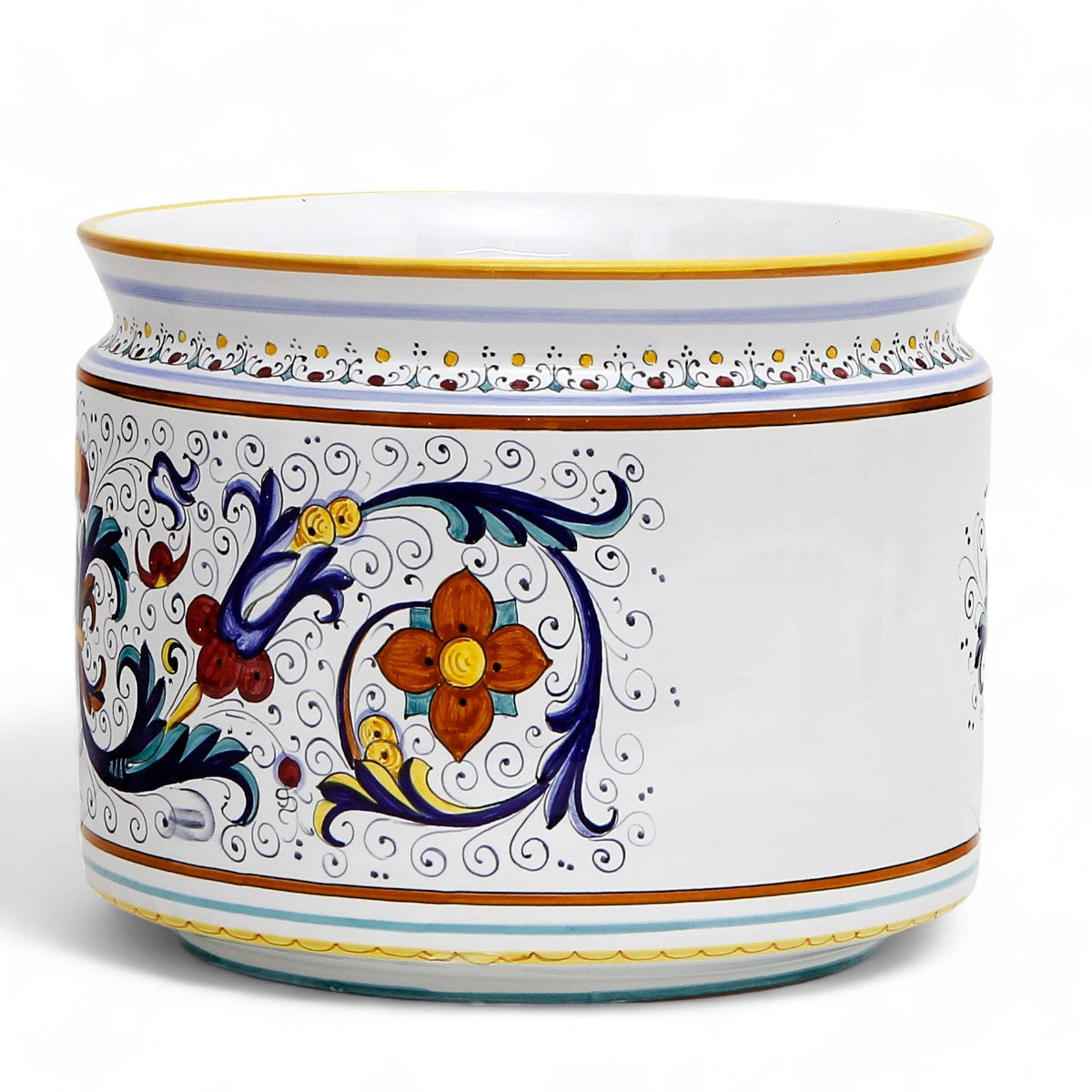 RICCO DERUTA DELUXE: Cylindrical Cover Pot Ricco Deruta Design - Cachepot Planter (Large)
