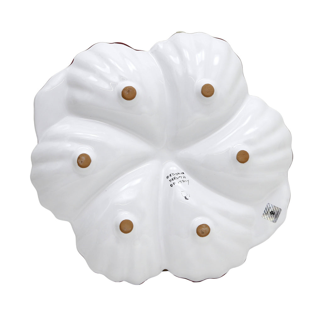 ORVIETO GREEN ROOSTER: Snack Tray Fiore/Shell - Six Compartments