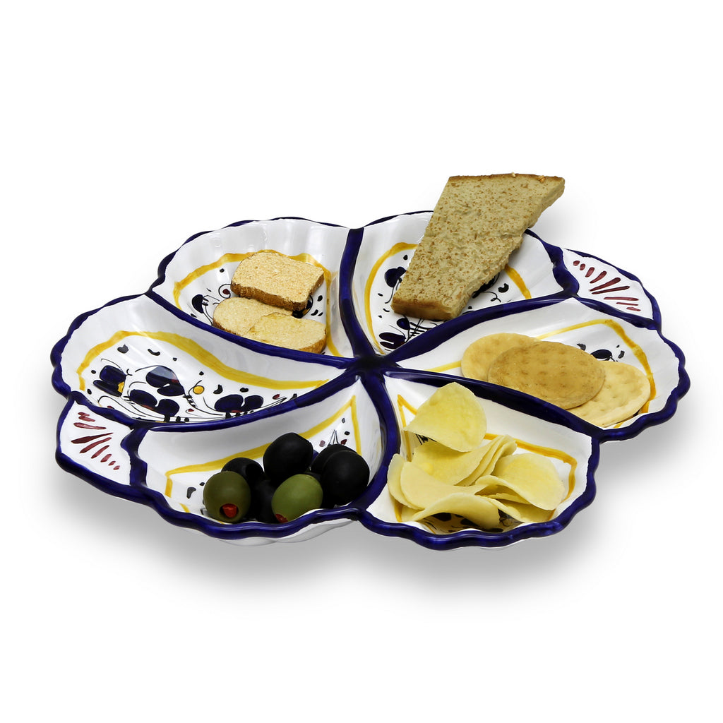 COQ BLEU D'ORVIETO : Plateau apéritif Fiore/Coquille - Six compartiments