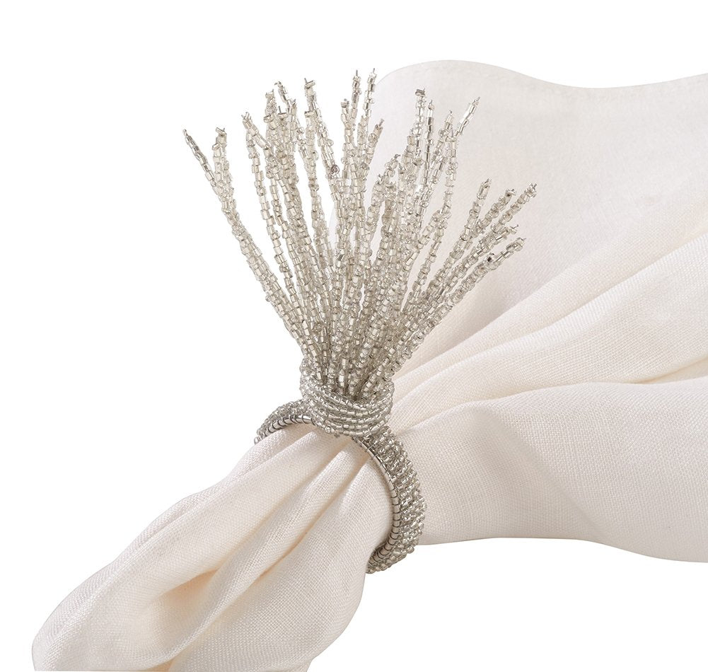Hand Beaded Spray Design Decorative Napkin Rings