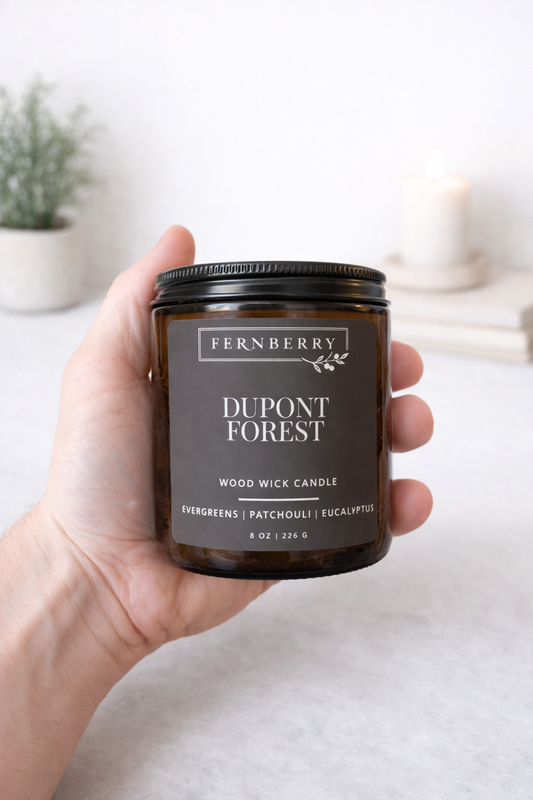 Foresta DuPont - Candela con stoppino in legno da 8 once