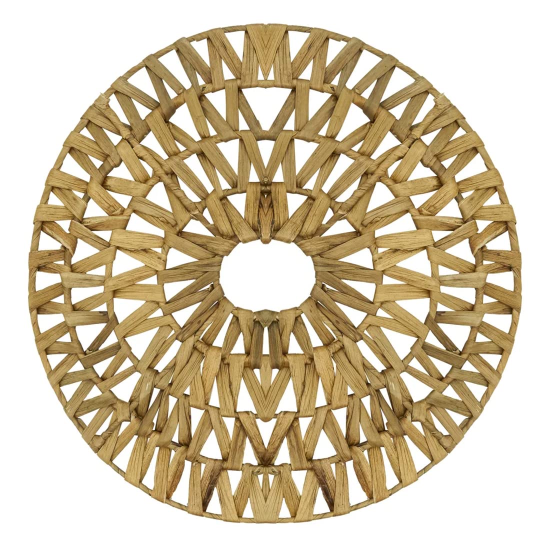 Woven Water Hyacinth Hollow Out Placemat 15" Round