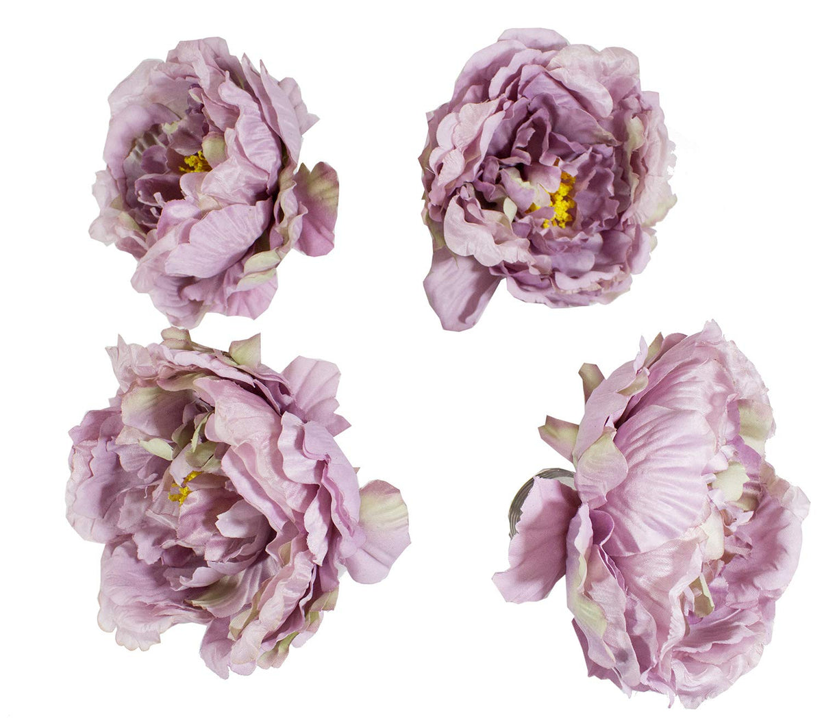 Fennco Styles Handmade Peony Napkin Rings, Set of 4 - Violet Flower Decorative Napkin Holders for Home, Dining Table, Banquet, Family Gathering, Holiday and Special Occasion